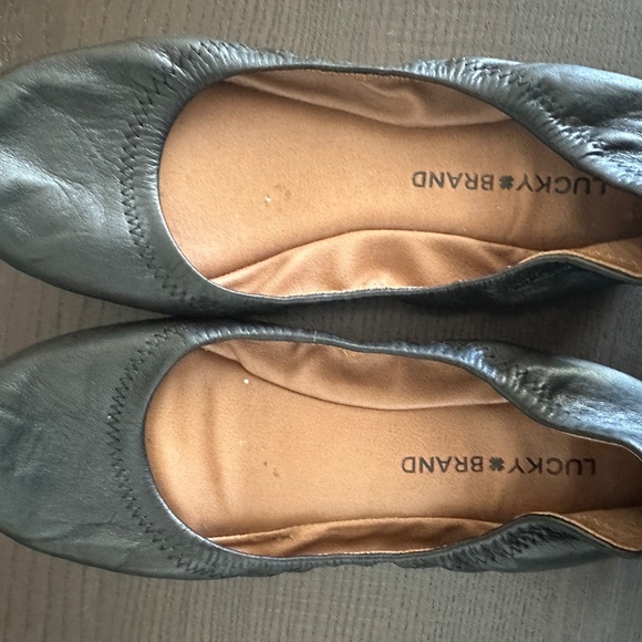 Lucky Brand Emmie Ballet Leather Flats Color Black in size 7.5 - Picture 11 of 12